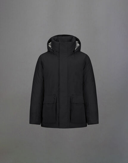 LAMINAR PARKA IN CRINKLE METALLIC Black