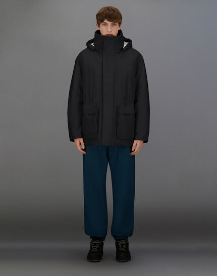 LAMINAR PARKA IN CRINKLE METALLIC Black
