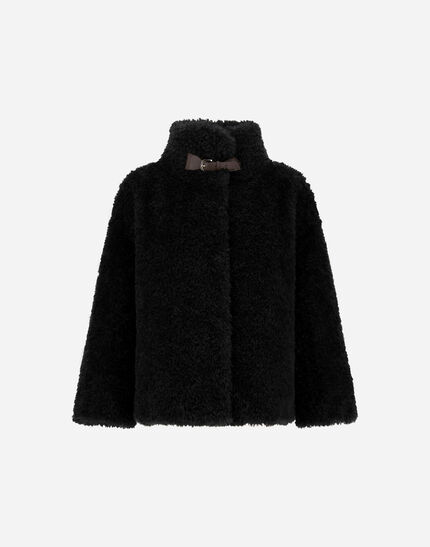 CAPE IN CURLY ALTERNATIVE FUR Black