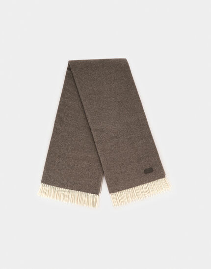 HERNO HABITA DOUBLE-SIDED WOOL AND CASHMERE BLANKET Coffee