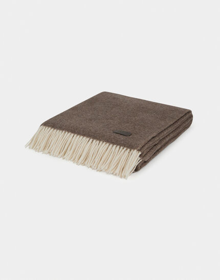 HERNO HABITA DOUBLE-SIDED WOOL AND CASHMERE BLANKET Coffee 3 HERNO HABITA DOUBLE-SIDED WOOL AND CASHMERE BLANKET Coffee