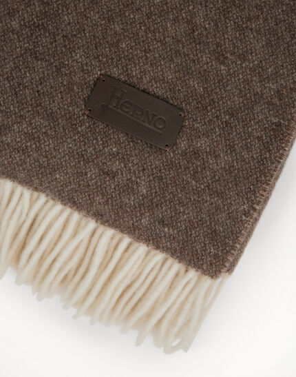 HERNO HABITA DOUBLE-SIDED WOOL AND CASHMERE BLANKET Coffee 4 HERNO HABITA DOUBLE-SIDED WOOL AND CASHMERE BLANKET Coffee