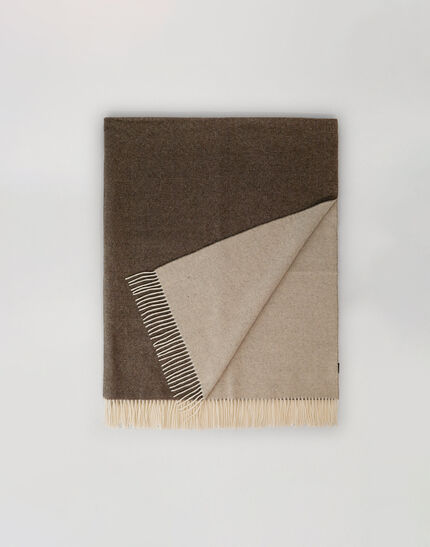 HERNO HABITA DOUBLE-SIDED WOOL AND CASHMERE BLANKET Coffee 5 HERNO HABITA DOUBLE-SIDED WOOL AND CASHMERE BLANKET Coffee