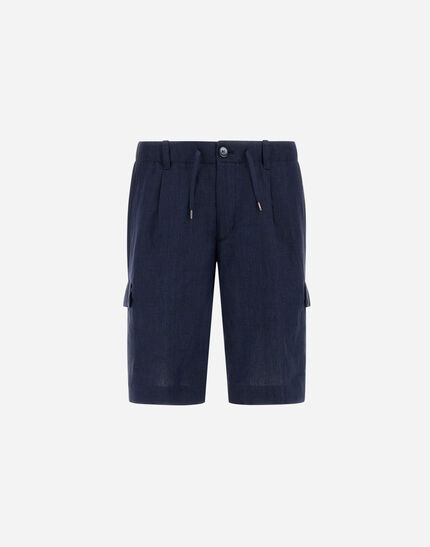 RESORT BERMUDA SHORTS IN NEW LINEN Blue/White