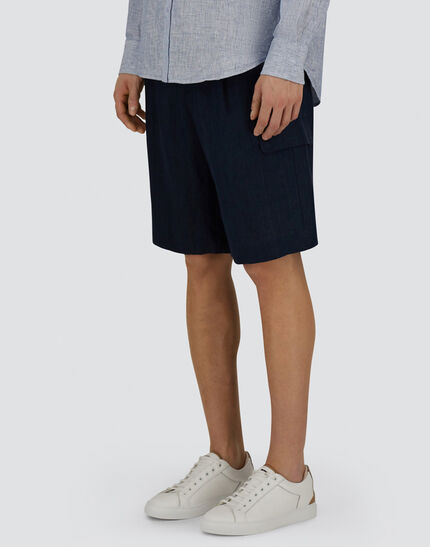 RESORT BERMUDA SHORTS IN NEW LINEN Blue/White