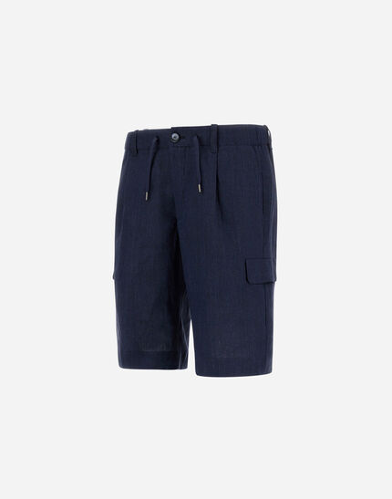RESORT BERMUDA SHORTS IN NEW LINEN Blue/White