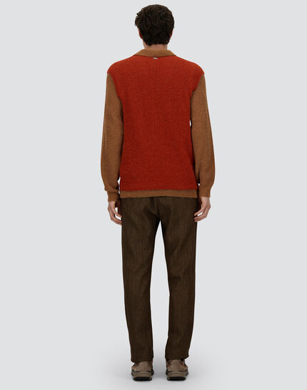 VEST IN COB STITCH ALPACA WOOL Orange 5 VEST IN COB STITCH ALPACA WOOL Orange