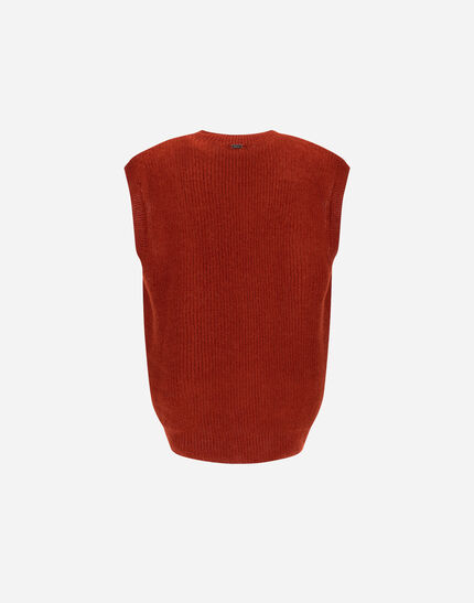VEST IN COB STITCH ALPACA WOOL Orange 7 VEST IN COB STITCH ALPACA WOOL Orange
