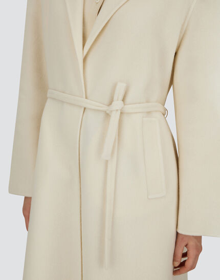 BELTED COAT IN NEW MODERN WOOL White