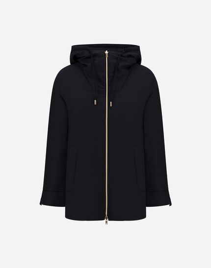 REVERSIBLE PARKA IN FLUID WOOL AND CHANGING NYLON Black 1 REVERSIBLE PARKA IN FLUID WOOL AND CHANGING NYLON Black