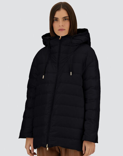 REVERSIBLE PARKA IN FLUID WOOL AND CHANGING NYLON Black 3 REVERSIBLE PARKA IN FLUID WOOL AND CHANGING NYLON Black