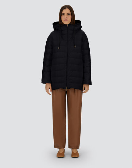 REVERSIBLE PARKA IN FLUID WOOL AND CHANGING NYLON Black 4 REVERSIBLE PARKA IN FLUID WOOL AND CHANGING NYLON Black