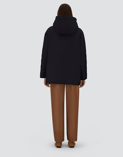 REVERSIBLE PARKA IN FLUID WOOL AND CHANGING NYLON Black 5 REVERSIBLE PARKA IN FLUID WOOL AND CHANGING NYLON Black