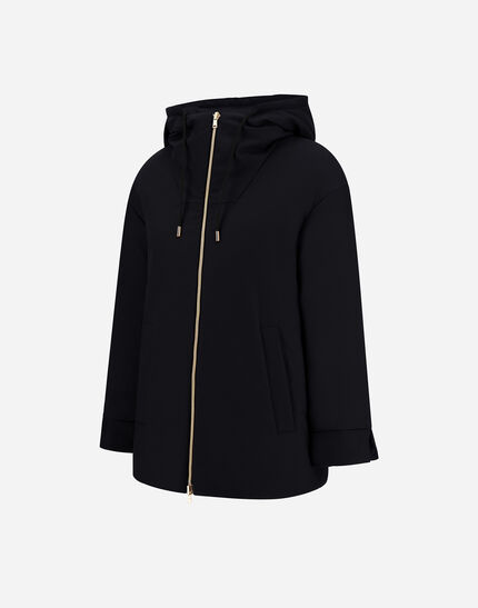 REVERSIBLE PARKA IN FLUID WOOL AND CHANGING NYLON Black 6 REVERSIBLE PARKA IN FLUID WOOL AND CHANGING NYLON Black