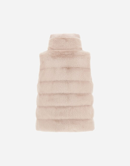 VEST IN LADY ALTERNATIVE FUR AND NYLON ULTRALIGHT Chantilly