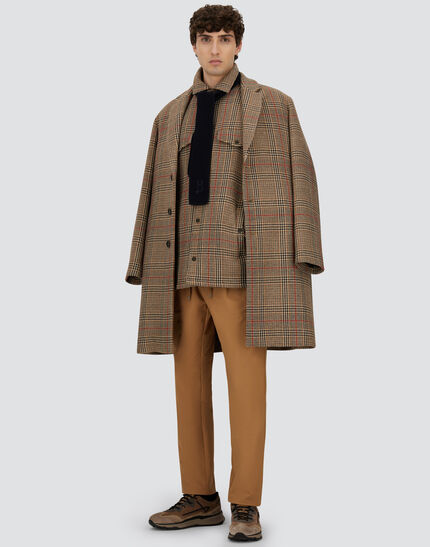 COAT IN GLEN CHECK R-WOOL Camel 2 COAT IN GLEN CHECK R-WOOL Camel