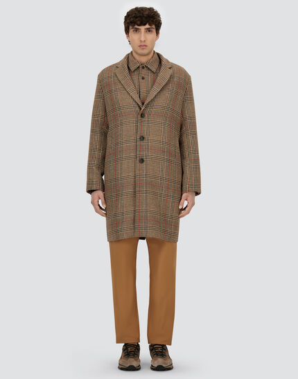 COAT IN GLEN CHECK R-WOOL Camel 4 COAT IN GLEN CHECK R-WOOL Camel