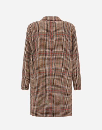 COAT IN GLEN CHECK R-WOOL Camel 6 COAT IN GLEN CHECK R-WOOL Camel