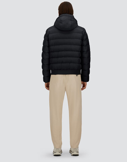 JACKET IN CHANGING NYLON AND SUEDE EFFECT Navy Blue