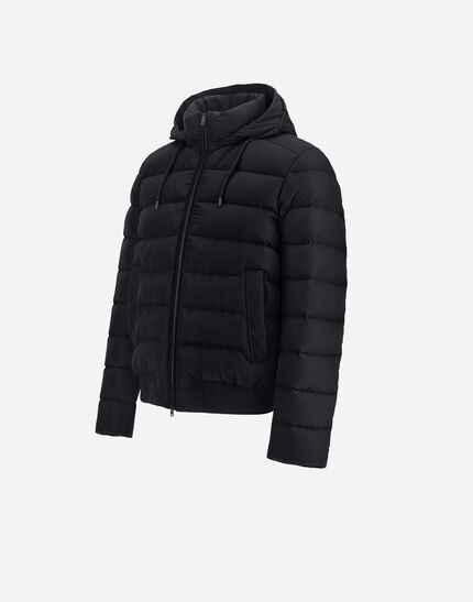 JACKET IN CHANGING NYLON AND SUEDE EFFECT Navy Blue