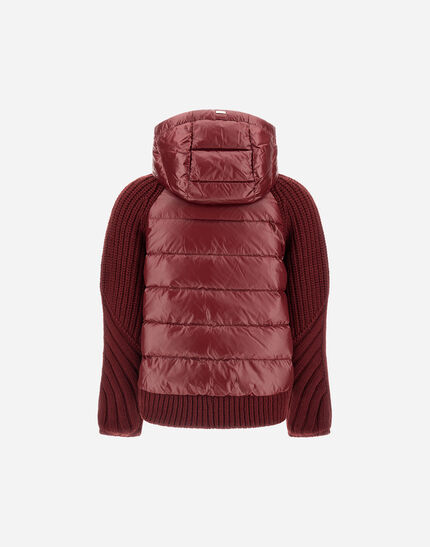 CARDIGAN IN COB STITCH WOOL AND NYLON ULTRALIGHT Bordeaux