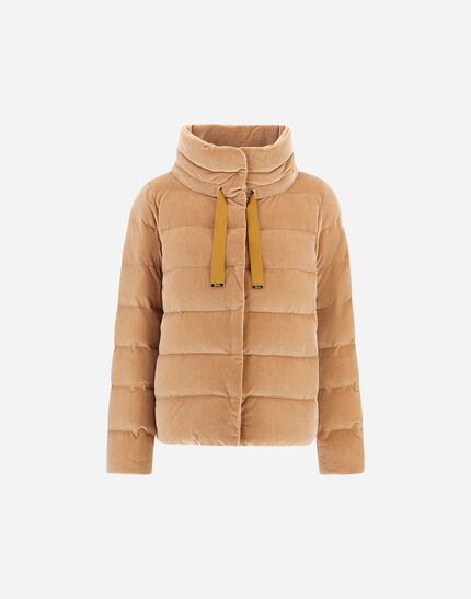 JACKET IN SMOOTH VELVET Camel