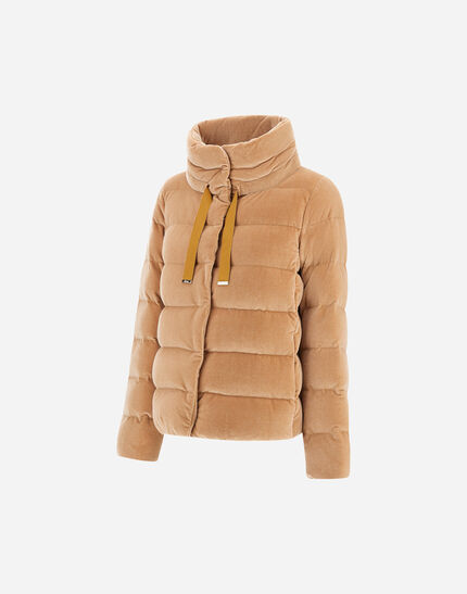 JACKET IN SMOOTH VELVET Camel
