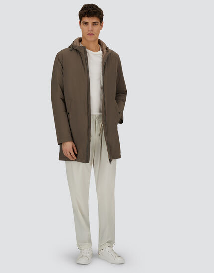 RESORT PARKA IN TRAVEL NYLON PONENTE Dark Taupe