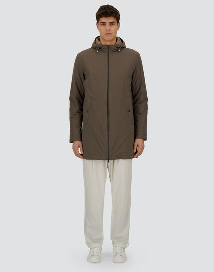 RESORT PARKA IN TRAVEL NYLON PONENTE Dark Taupe