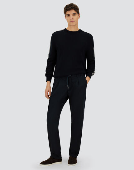 RESORT CARGO TROUSERS IN PURE COTTON Navy Blue 2 RESORT CARGO TROUSERS IN PURE COTTON Navy Blue