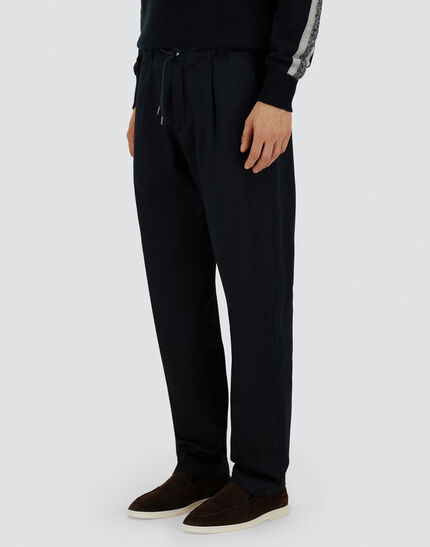 RESORT CARGO TROUSERS IN PURE COTTON Navy Blue 3 RESORT CARGO TROUSERS IN PURE COTTON Navy Blue