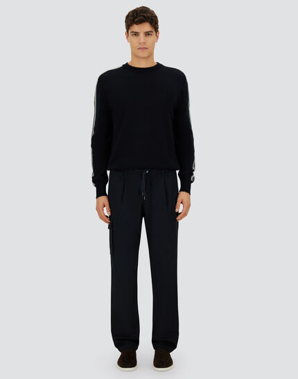 RESORT CARGO TROUSERS IN PURE COTTON Navy Blue 4 RESORT CARGO TROUSERS IN PURE COTTON Navy Blue