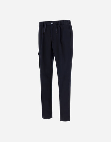 RESORT CARGO TROUSERS IN PURE COTTON Navy Blue 6 RESORT CARGO TROUSERS IN PURE COTTON Navy Blue