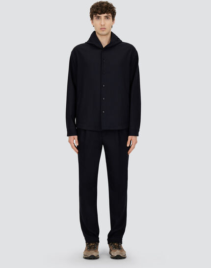 SHACKET IN FLUID WOOL Navy Blue