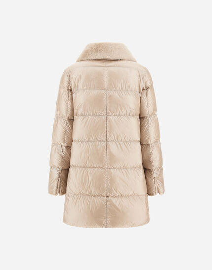 A-SHAPE JACKET IN NYLON ULTRALIGHT AND LADY ALTERNATIVE FUR Chantilly