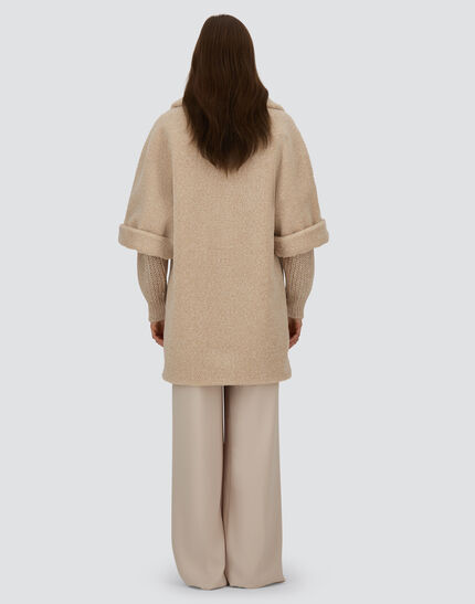 DOUBLE-BREASTED COAT IN MELANGE TEDDY Chantilly