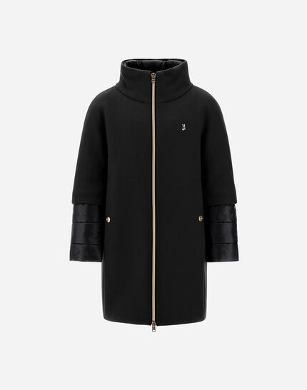 COAT IN ECOWOOL AND NYLON ULTRALIGHT Black