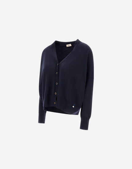 CARDIGAN IN BASIC MERINO WOOL Dark Blue 6 CARDIGAN IN BASIC MERINO WOOL Dark Blue