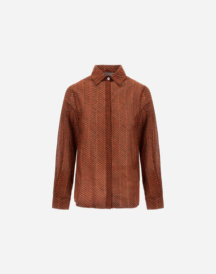 RESORT SHIRT IN LIGHT COTTON SPIKE PRINT Orange/Brown