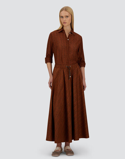 RESORT SHIRT IN LIGHT COTTON SPIKE PRINT Orange/Brown