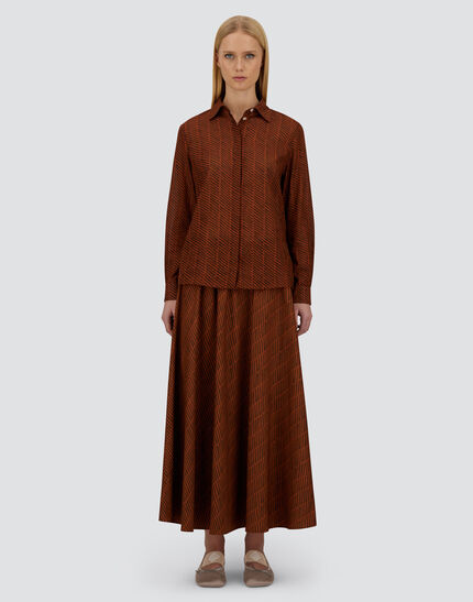 RESORT SHIRT IN LIGHT COTTON SPIKE PRINT Orange/Brown