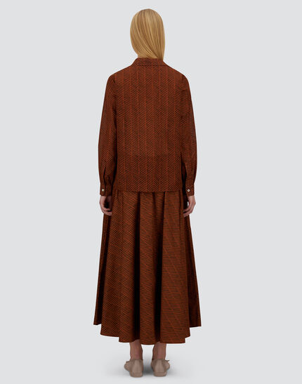 RESORT SHIRT IN LIGHT COTTON SPIKE PRINT Orange/Brown