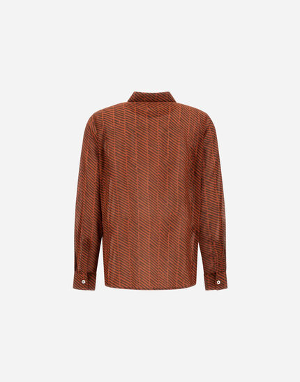 RESORT SHIRT IN LIGHT COTTON SPIKE PRINT Orange/Brown