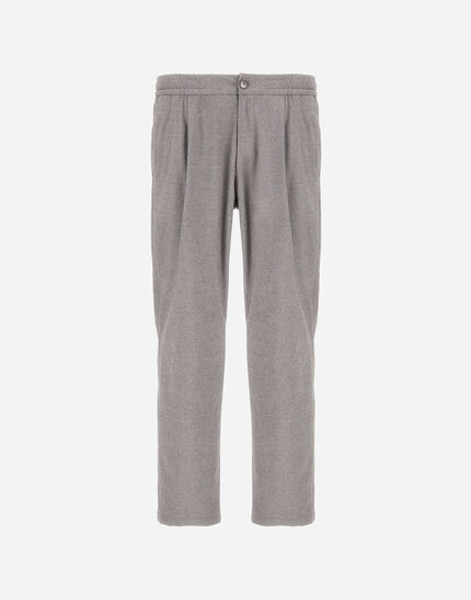 RESORT TROUSERS IN MELANGE SUEDE EFFECT Light Grey 1 RESORT TROUSERS IN MELANGE SUEDE EFFECT Light Grey