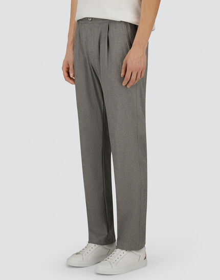 RESORT TROUSERS IN MELANGE SUEDE EFFECT Light Grey 3 RESORT TROUSERS IN MELANGE SUEDE EFFECT Light Grey