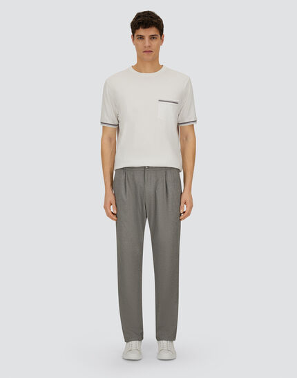 RESORT TROUSERS IN MELANGE SUEDE EFFECT Light Grey 4 RESORT TROUSERS IN MELANGE SUEDE EFFECT Light Grey