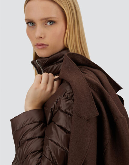 RESORT COAT IN FELTED WOOL & NYLON ULTRALIGHT Dark Chocolate 3 RESORT COAT IN FELTED WOOL & NYLON ULTRALIGHT Dark Chocolate