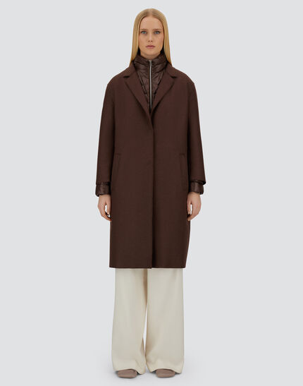 RESORT COAT IN FELTED WOOL & NYLON ULTRALIGHT Dark Chocolate 4 RESORT COAT IN FELTED WOOL & NYLON ULTRALIGHT Dark Chocolate