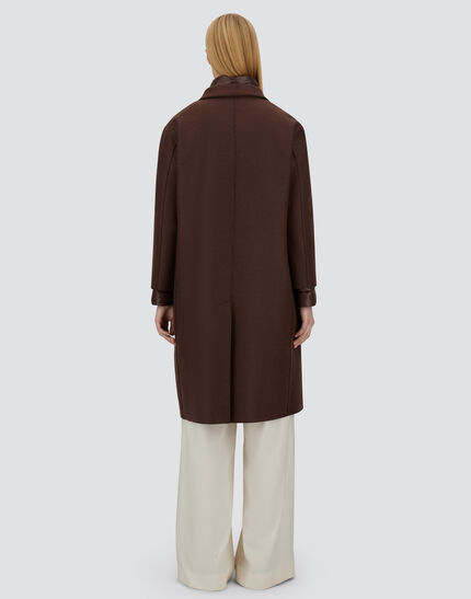 RESORT COAT IN FELTED WOOL & NYLON ULTRALIGHT Dark Chocolate 5 RESORT COAT IN FELTED WOOL & NYLON ULTRALIGHT Dark Chocolate