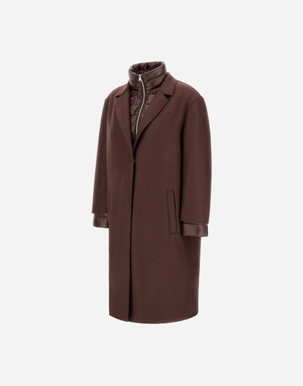 RESORT COAT IN FELTED WOOL & NYLON ULTRALIGHT Dark Chocolate 6 RESORT COAT IN FELTED WOOL & NYLON ULTRALIGHT Dark Chocolate